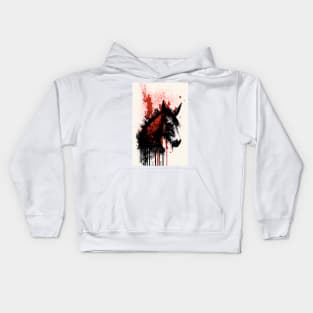 Horror Donkey Portrait Kids Hoodie